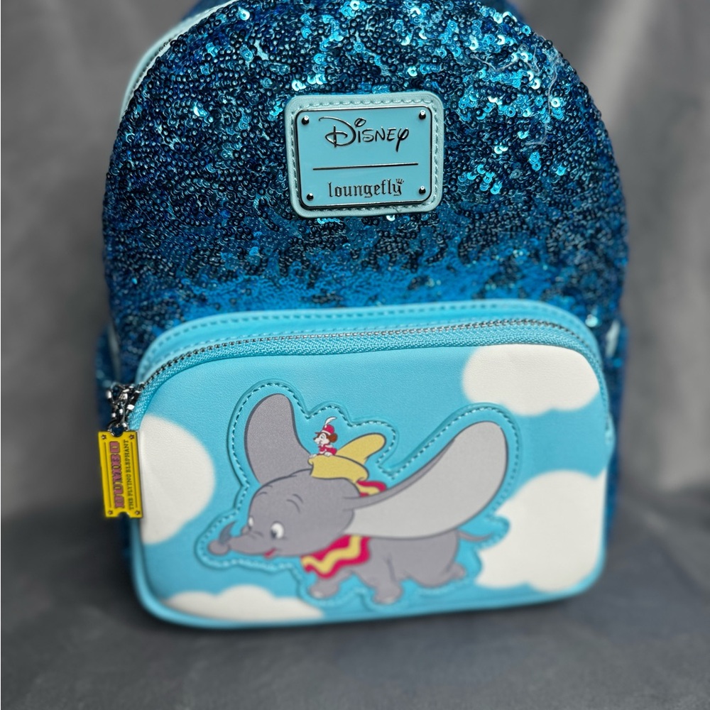 Loungefly Disney Dumbo Sequin Backpack - Blue